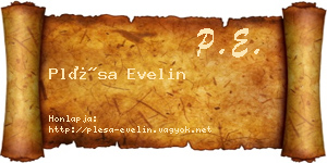 Plésa Evelin névjegykártya